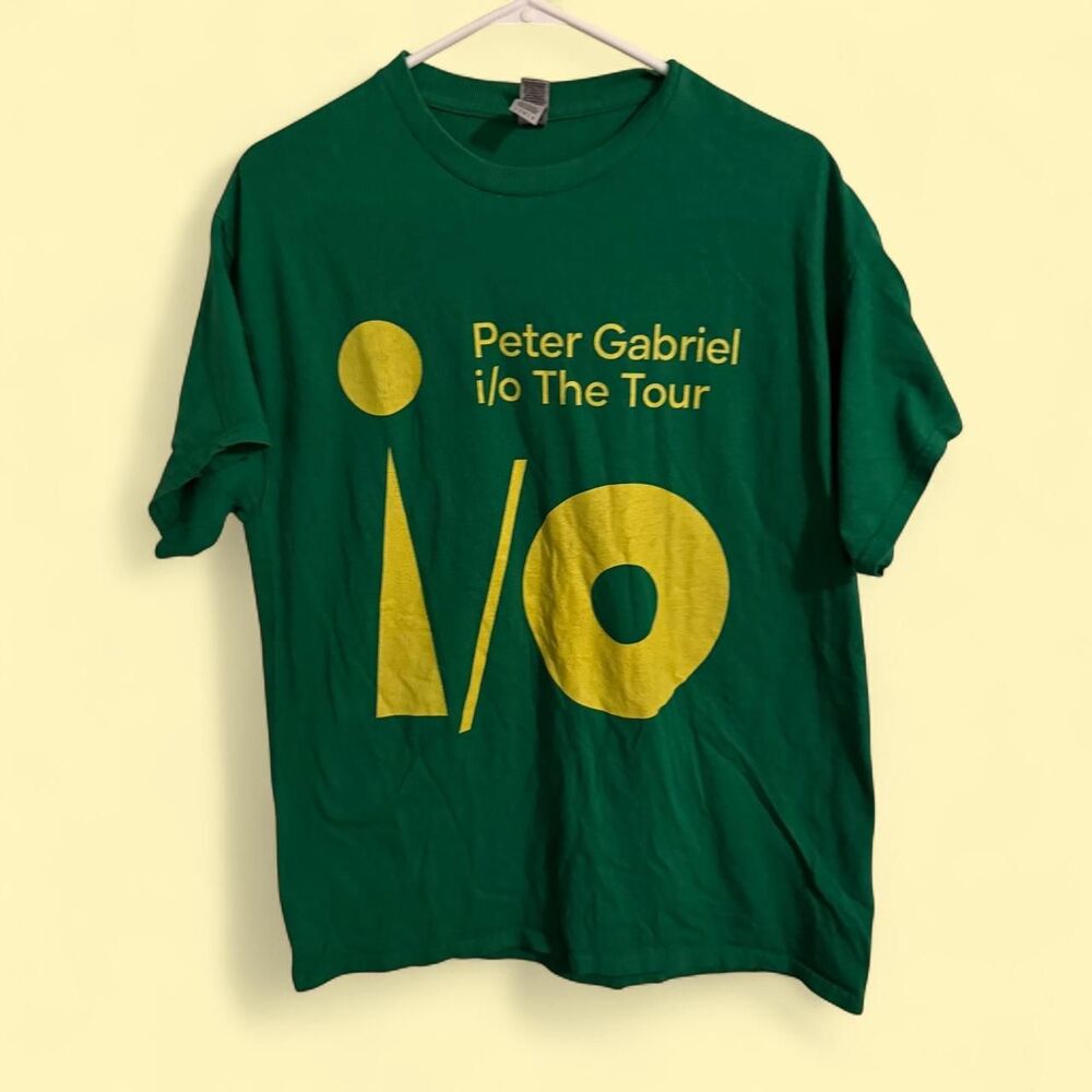 Gildan shirt Men L green Peter Gabriel concert tour graphic tee